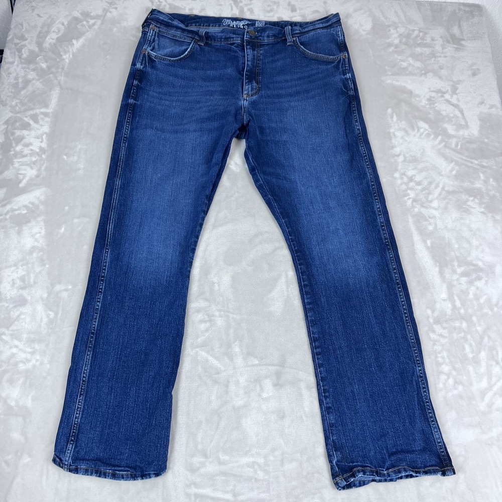 Wrangler Retro Slim Boot Cut Jeans Mens 38x34 Blue Denim Western Cowboy Rodeo